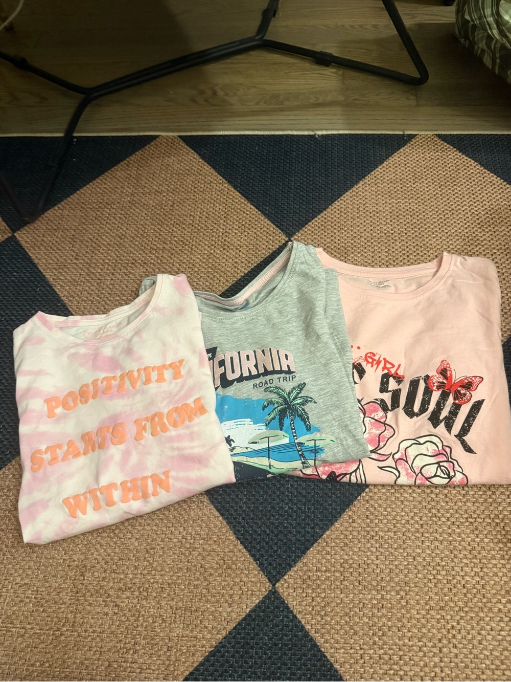Primark Kids Short Sleeve Tees - Pink, Gray, Light Pink Tie-Dye